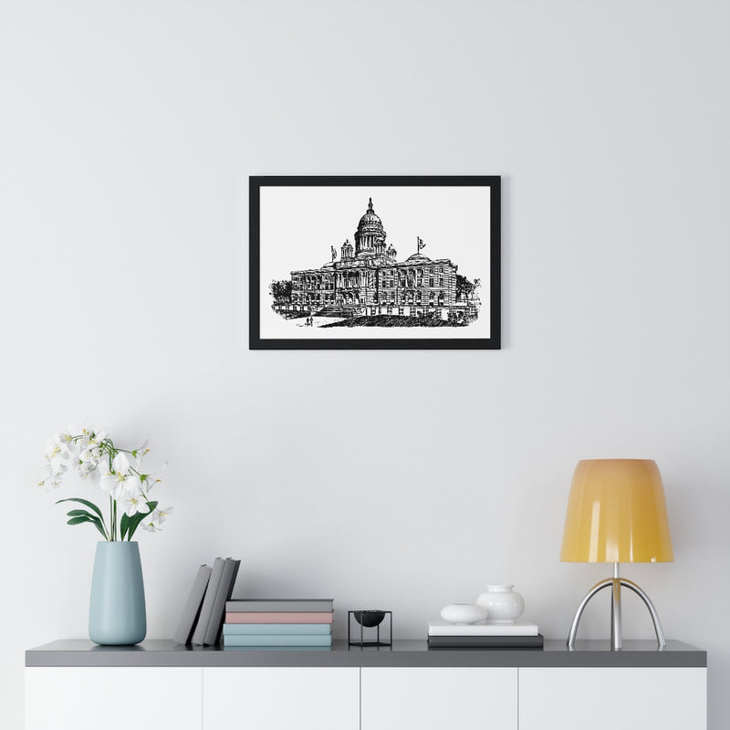 RI Statehouse - Premium Framed Horizontal Poster