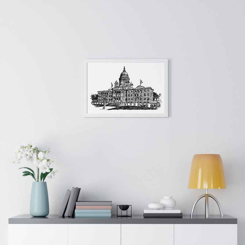 RI Statehouse - Premium Framed Horizontal Poster