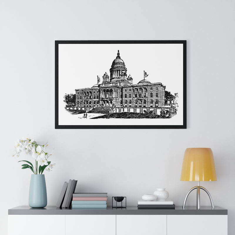 RI Statehouse - Premium Framed Horizontal Poster