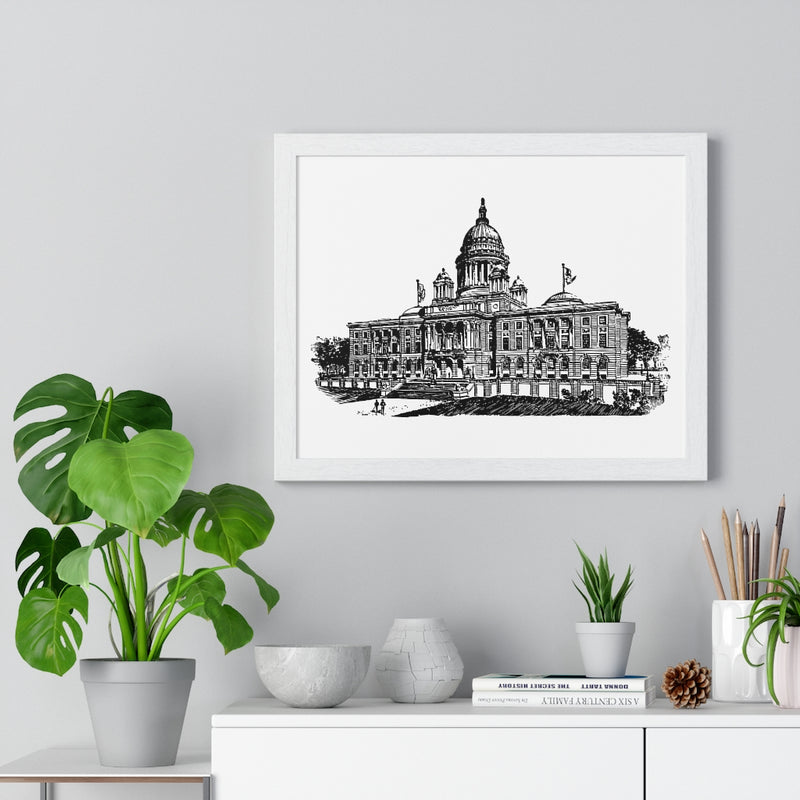 RI Statehouse - Premium Framed Horizontal Poster