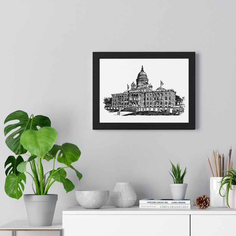 RI Statehouse - Premium Framed Horizontal Poster