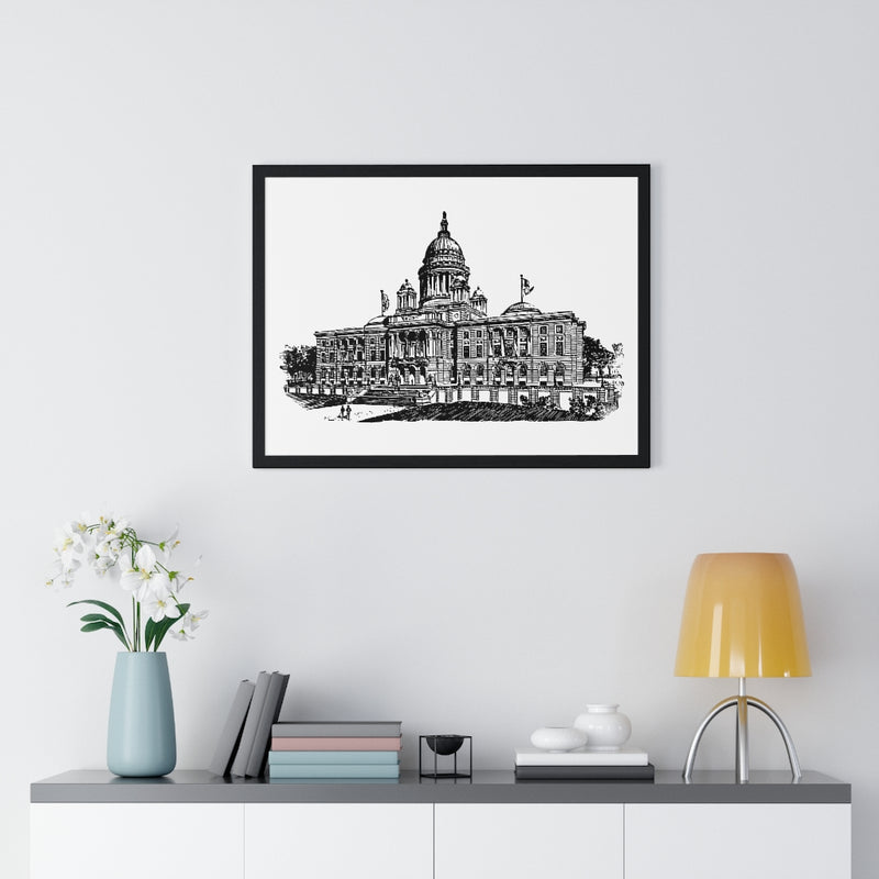 RI Statehouse - Premium Framed Horizontal Poster