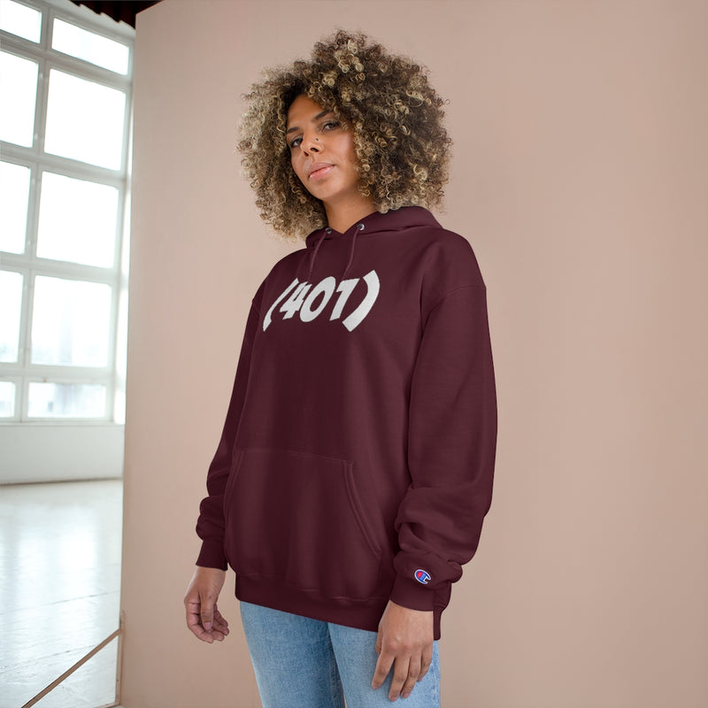 401, RI - Champion Hoodie - Bold Font