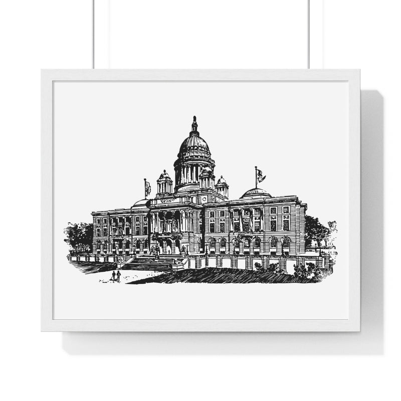 RI Statehouse - Premium Framed Horizontal Poster