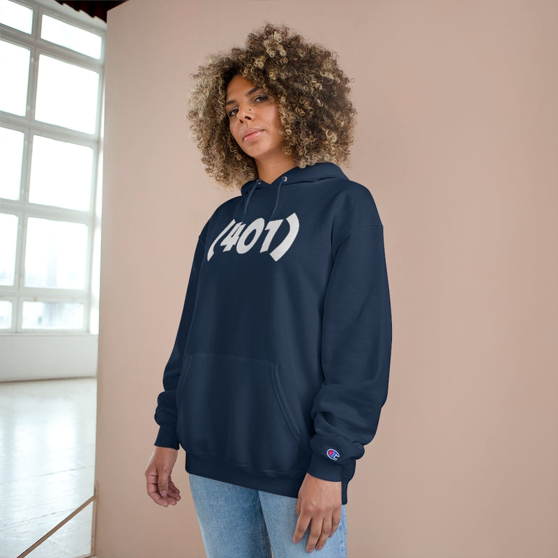 401, RI - Champion Hoodie - Bold Font