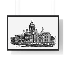 RI Statehouse - Premium Framed Horizontal Poster