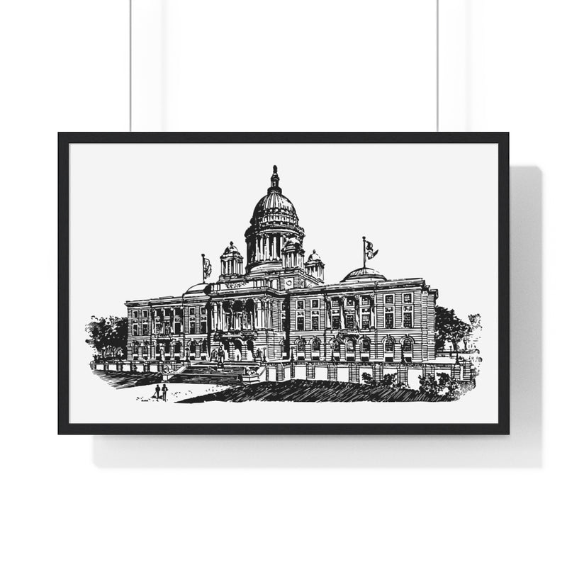 RI Statehouse - Premium Framed Horizontal Poster