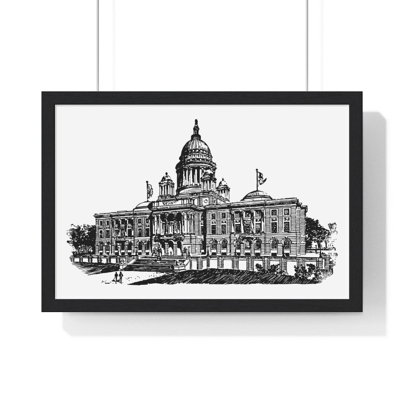 RI Statehouse - Premium Framed Horizontal Poster