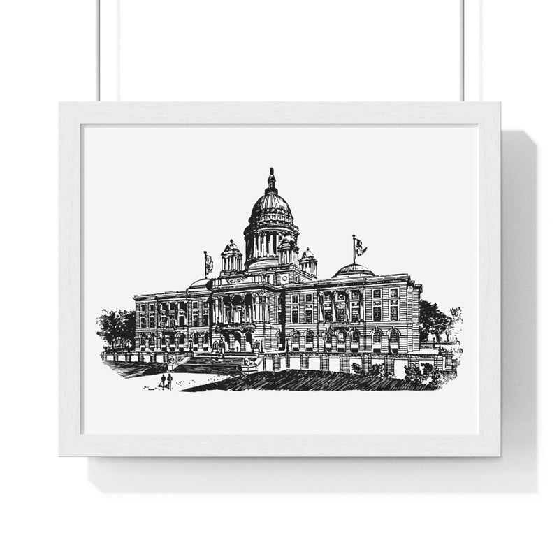 RI Statehouse - Premium Framed Horizontal Poster